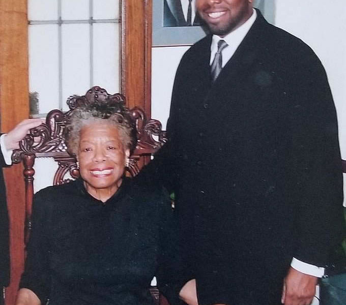Joe Woods and Maya Angelou